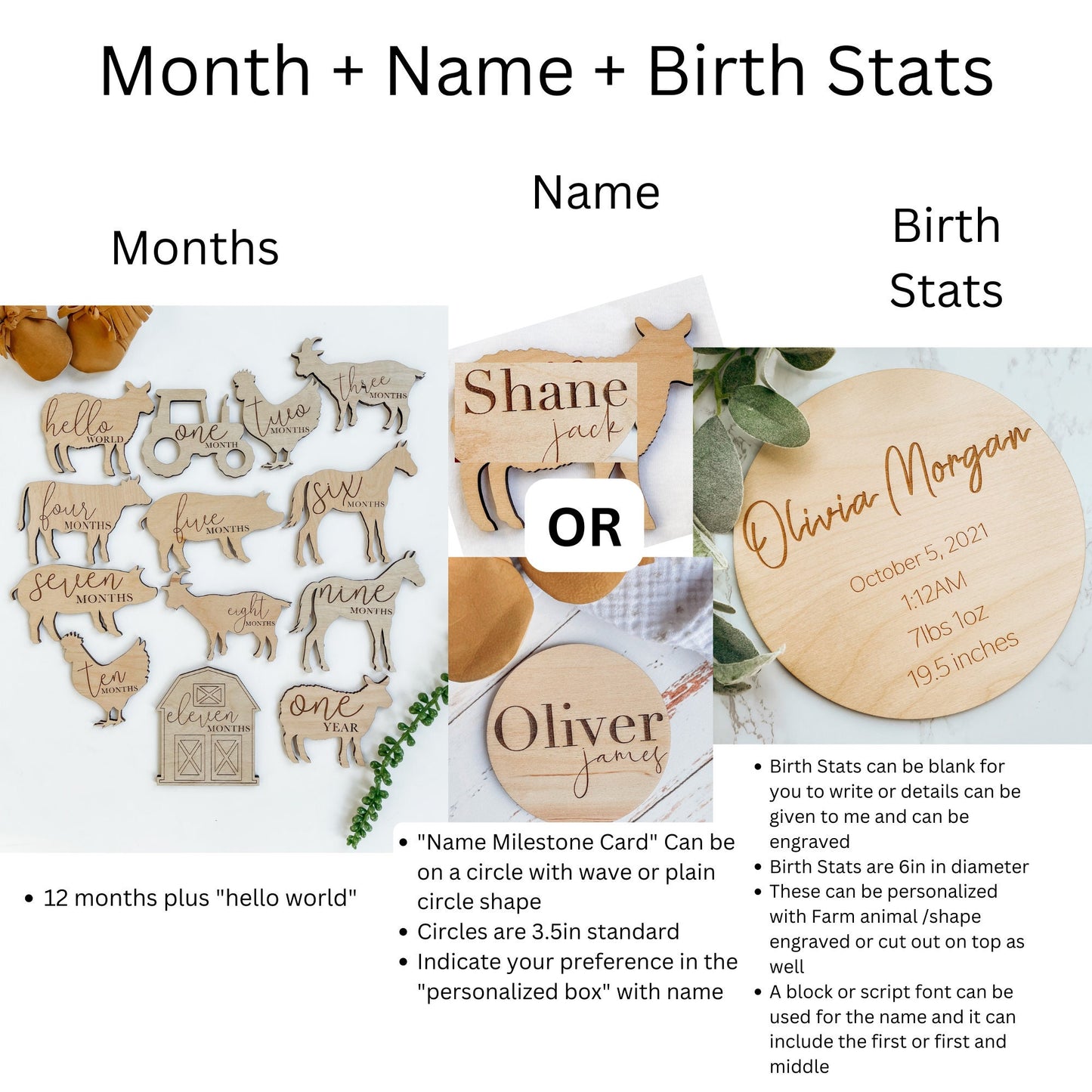 Farm Animal Theme Nursery Baby Milestone Cards