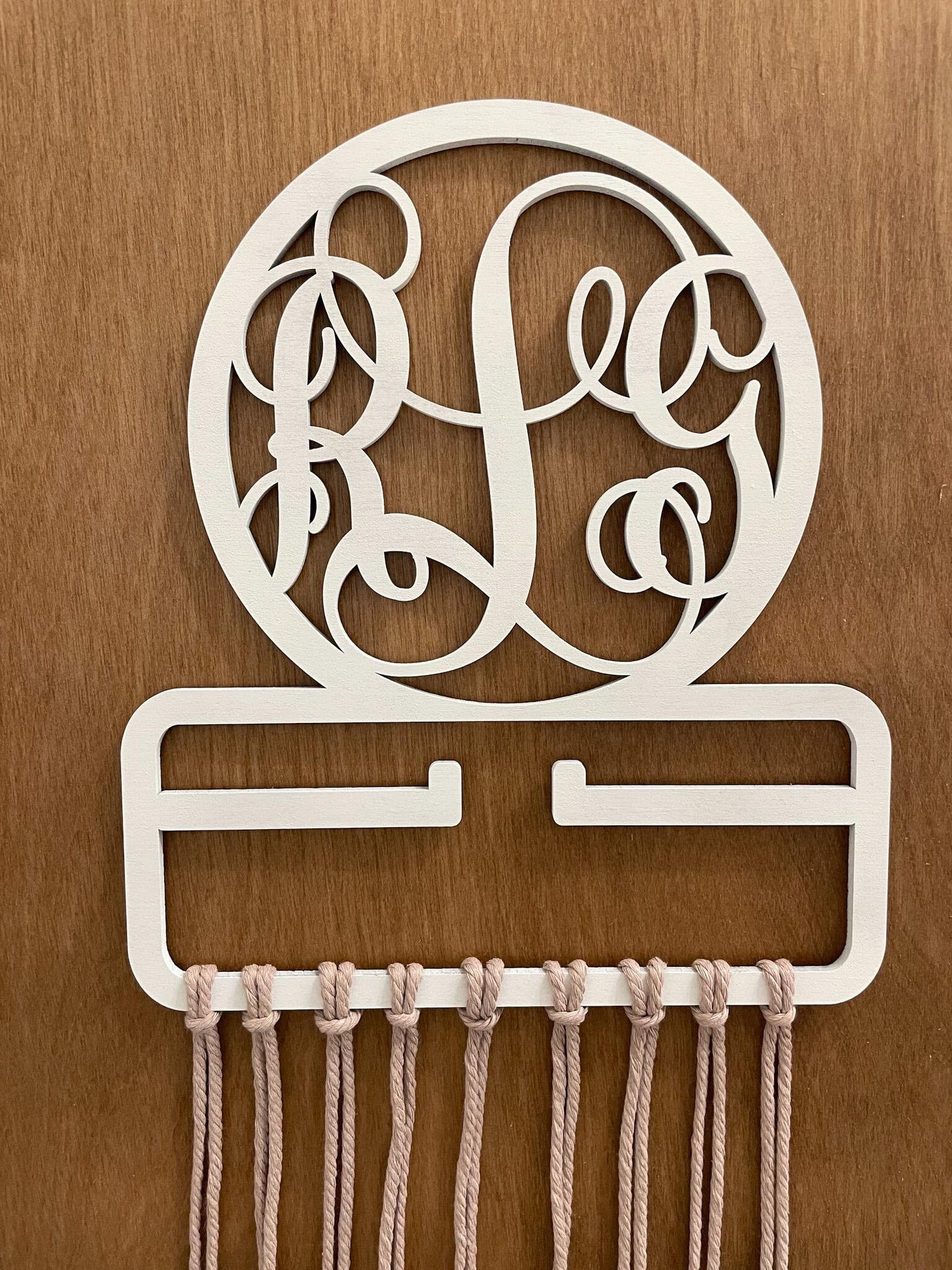 Monogrammed Wall Hanging Bow Storage