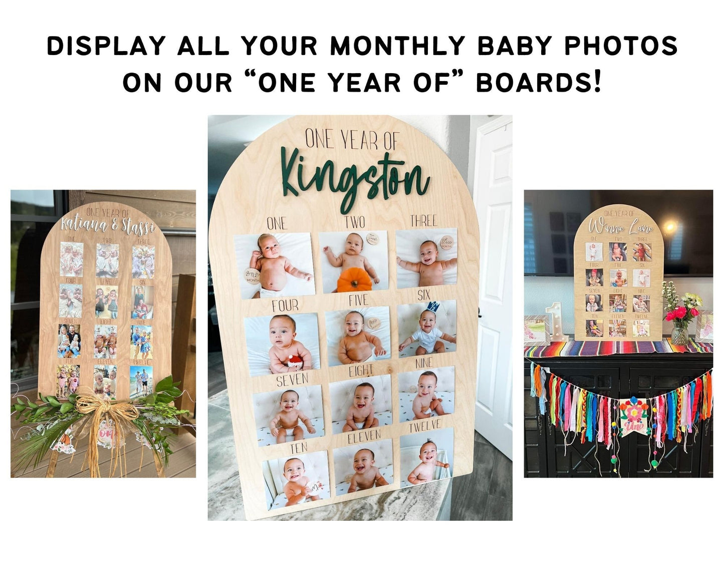 Wooden Monthly Milestone Cat Theme