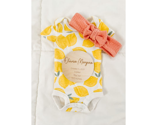 Engraved Birth Statistic Sign for Newborn