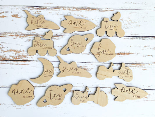 Space Theme Baby Milestone Cards