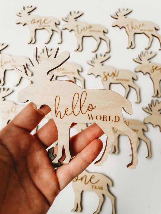 Baby Photo Milestone Markers Moose Shaped