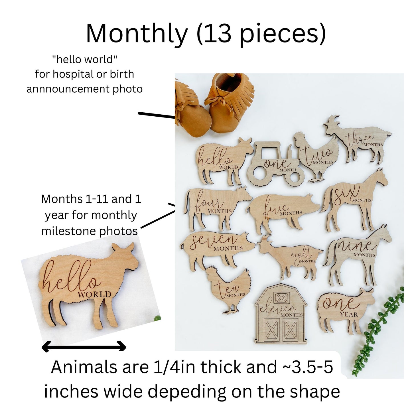 Farm Animal Theme Nursery Baby Milestone Cards