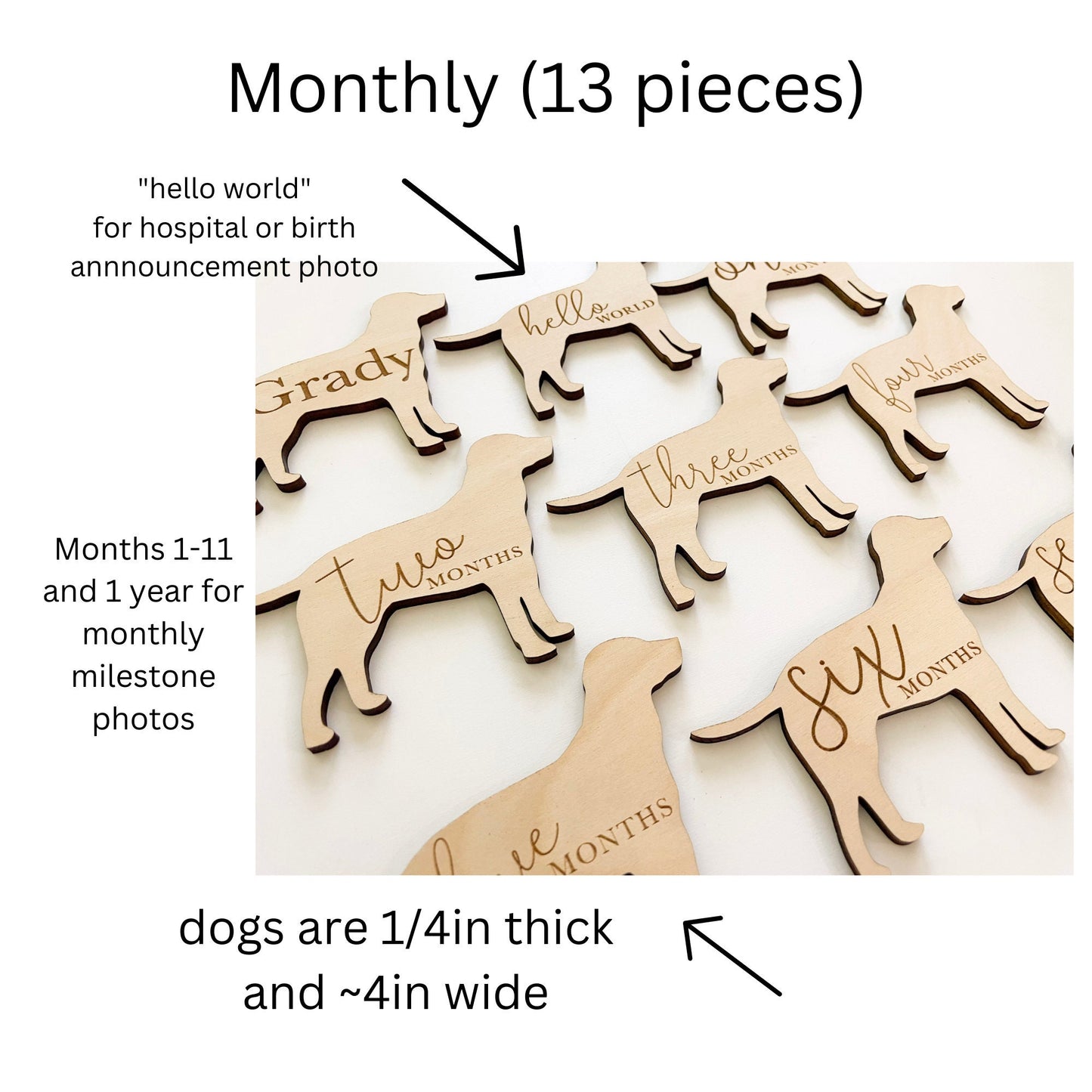 Dog Nursery Labrador Monthly Milestone Plaques